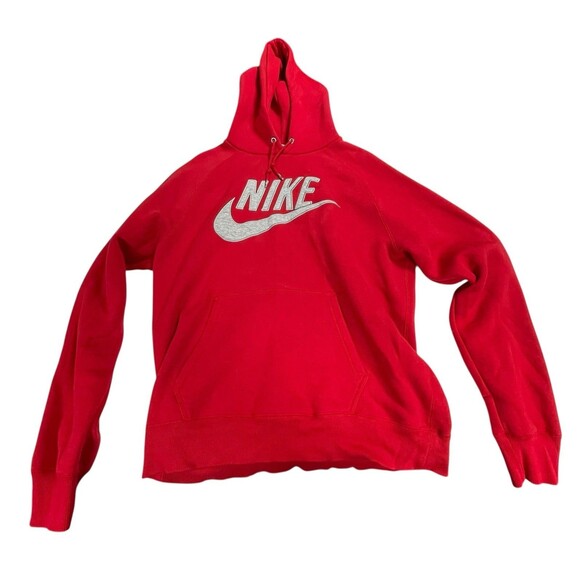Nike Other - Men’s Large Red‎ Fleeced Nike Spellout Sportswear Hoodie